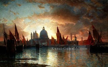  Sonne Kunst - Santa Maria Della Salute Sonnenuntergang Szenerie Luminism William Stanley Haseltine